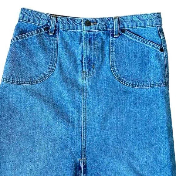 Polo Jeans Co. Ralph Lauren Skirt Womens Size 6 Blue Denim Maxi Front Slit - Picture 5 of 8